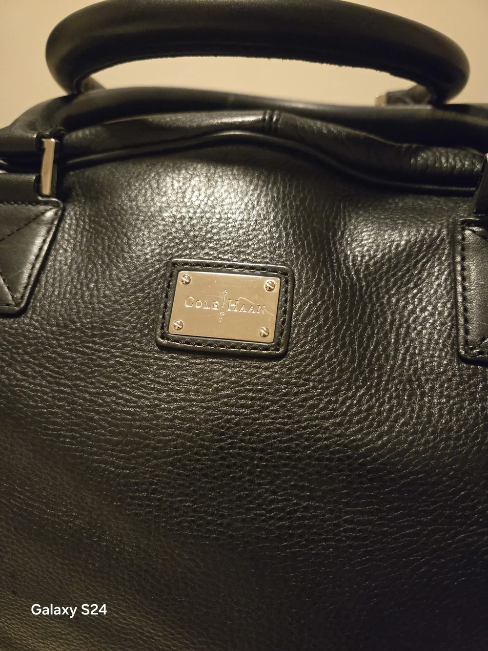 Cole Haan Men's Black Leather Weekender Bag - Classic Carryall